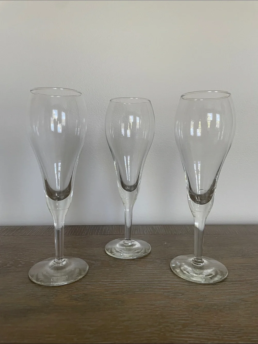 Clear Glass Champagne Flutes - Set of 3